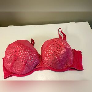 Cacique Hot Pink Lace Bra